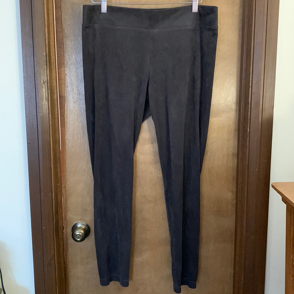 Ann Taylor Factory Women’s Dark Gray Faux Suede Leggings Size Large